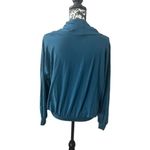 Garnet Hill  Long Sleeve Shirt Top Mockneck blue green medium Photo 2