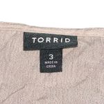 Torrid Babydoll Crinkle Gauze Crochet Inset Lace-Up Top Mushroom Size 3X Photo 4