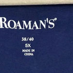 ROMANS WO SIZE 5X(38/40) NAVY TUNIC TOP WITH CROCHET ACCENT ON FRONT SOFT Blue Photo 4