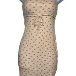 Urban Outfitters beige ribbed cherry print mini dress Photo 0