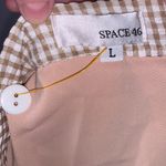 NWT Space 46 gingham asymmetrical ruffle chiffon skirt White Size L Photo 4