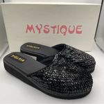 Mystique Boutique Mystique sequins slip-on black sandals Size 6 Photo 10