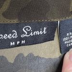 Speed Limit 98 Free w/ purchase Sheer Camo Trim Blouse Size Medium Roll tab Sleeves Photo 1
