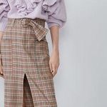 ZARA NWT Belted Plaid Gingham High Waisted Skirt Bloggers Fav Photo 0