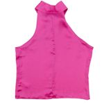 Sincerely Jules Hot Pink Satin Halter Top Wrap Neck Sleeveless Blouse Medium Photo 2
