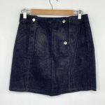 One Way LF Womens Black Corduroy Mini Skirt Size 10 Grunge Goth Dark Witchy Photo 0