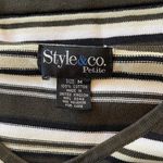 Style & Co Green Striped Longsleeve Shirt Photo 3