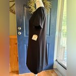 Kasper Classic Black scalloped Midi Dress size 12 NWT Photo 9