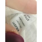 Michael Stars  womens solid white long sleeve top t shirt one size Boat Neck Photo 5