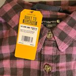 Carhartt Women's 1X (16W-18W) Rugged Flex Loose Fit Purple Black Plaid NWT Photo 6