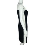 Ralph Lauren LRL Dress Womens 6 Black White Sheath Dress Lace Trim Ruched Side Photo 1