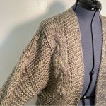 Chicwish Open Front Batwing Sleeve Cable Knit Cardigan Beige Photo 4