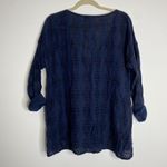 Flax  Button V‎ Neck Tunic Top Size Small Photo 4