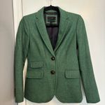 J.Crew  Hacking Blazer Herringbone Tweed 100% Wool Green Women’s Photo 0