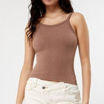 PacSun 5/$35 Contour Womens Tank Top Sz M Brown Seamless Longline Photo 0