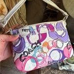 Coach Authentic 1941 POPPY shimmery Leather/thick Cotton zip closure wristlet Photo 8