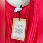 La Ligne Isabelle‎ Silk Puff Sleeve Dress adjustable coral pink NWT XS Photo 9