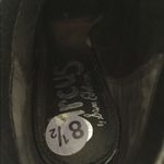 Sam Edelman  silver & black patent peep toe chunky heel shoes Sz 8.5 zipper rear Photo 4