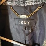 DKNY  Tweed Blazer Fringed Jacket Career Business Black‎ Gray White Size 8 Photo 3