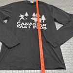 Port & Company Canadian Fast Food Bear Chase Graphic Long Sleeve Tee Gray S Photo 3
