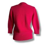 Vintage LL Bean Pink Preppy Cardigan Sweater M 100% Cotton Chunky Waffle Knit Size M Photo 2