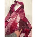 Lulus NWT  Prime Poise Pink Multi Abstract Satin Halter Maxi Dress Open Back XL Photo 6