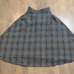 Veve Glen Plaid Flared Midi Skirt Elastic Waist Lined Women's Gray Photo 0