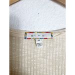 Anthropologie  Eri + Ali Cream Ribbed Knit Fringe Tank Top Medium Loose Tunic Photo 5