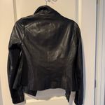 Vince  Leather Scuba Asymmetrical Black Leather Jacket | S Photo 5