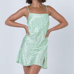 Princess Polly Light green floral satin  dress‎ size 2 Photo 0