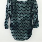 Sami & Jo  Gray Velvet Chevron Zipper Detail Blouse Photo 4