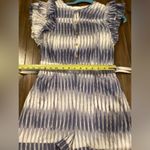 Saylor  Wilshire Belted Preppy Summer Resort Romper cotton blue white striped xs Photo 7