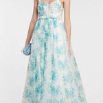 Love Shack Fancy NWT Blue Macron Floral tulle maxi Gown Photo 3