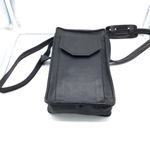 BRAND black leather travel bag w/adjustable strap Photo 5