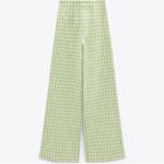 ZARA Green Plaid Pants Photo 1