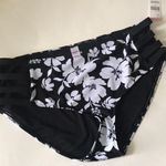 Bongo NWOT- XL High waist caged Black Floral Swimsuit bottoms Photo 0