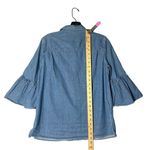 Draper James  Top‎ Womens 4 Blue Chambray Bell Sleeve Button Down Top Photo 4
