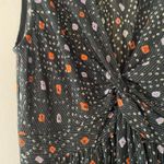 Ulla Johnson  Navy Blue Sleeveless Metallic Patterned Tiered Midi Dress Women's 2 Photo 4