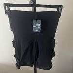 NWT Savage X Fenty Women's Biker Shorts High Rise Gold X Cut Out Medium Black Size 8 Photo 1