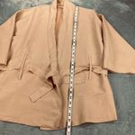 Stefanel Kimono Jacket Silk Linen Womens 12 Light Orange Tie Waist Long Sleeve Photo 7