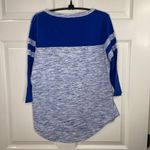 NFL Team Apparel New York Giants Tee Women's Size Large Jeweled 3/4 Sleeves Blue Photo 2