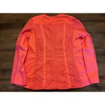 Jessica London  Women’s Cotton Full Zip Jacket Eyelet Lace Pockets Size 12W Fall Photo 1