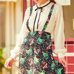 Modcloth  Overall Winner Jumper Skirt Dress Black Dog Cat Christmas Print M NWT Photo 0