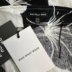 Who What Wear  XXL Hawaiian Hibiscus‎ Dress A-Line Linen Blend NWT Black White Photo 1