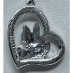 Disney  Minnie Mouse Heart Jeweled Silver Plated Necklace Light Pink Stone in Bow Photo 1