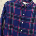 Old Navy Classic Flannel Button-Down Boyfriend Fit Shirt XS Casual Dressy EUC Photo 1