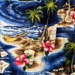 Blue Maxi Sundress with Spaghetti Straps and Tropical Print Size XS Photo 1