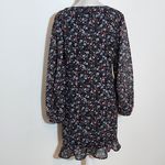 New Look Black Floral V-Neck Dress NWT Size 10 Wedding Guest Dress Photo 4