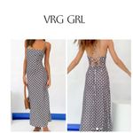 VRG Girl Don't Look Back Black & White Geometric Pattern Dress 10 Photo 1