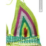 Crochet‎ Knit Swim Suit Cover Up Dress Size XL Green Photo 4